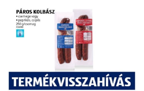 Szalmonellagyanú ezeket a kolbászokat hívja vissza az Aldi