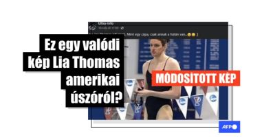 Ez a kép Lia Thomas transznemű úszóról manipulált