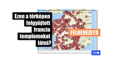 Ez a térkép nem a “felgyújtott francia templomok” pontos listája