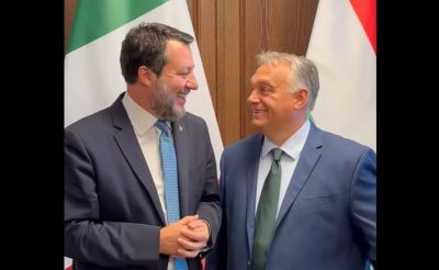 Matteo Salvini és Orbán Viktor együtt jelentették be, hogy Orbán is megy a Liga éves pontidai találkozójára