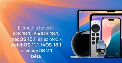 Elérhető a hetedik iOS 18.1, iPadOS 18.1, macOS 15.1, és az ötödik watchOS 11.1, tvOS 18.1 és visionOS 2.1 béta