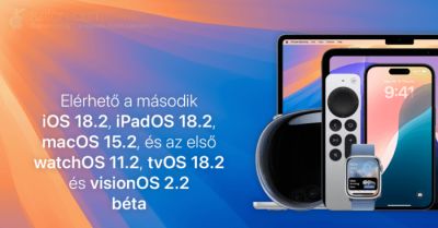 Elérhető a második iOS 18.2, iPadOS 18.2, macOS 15.2, és az első watchOS 11.2, tvOS 18.2 és visionOS 2.2 béta