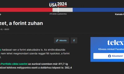 A Telex lelki nyomorultsága nem ismer határt: Trump vezet, (pedig már nyert) tehát zuhan a forint