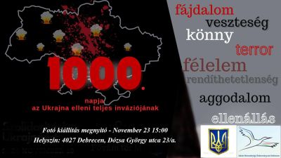 Veszteség, terror, ellenállás – Kiállítás az Ukrajna ellen 1000 napja tartó orosz invázióról