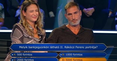 Dietz Gusztáv és Laky Zsuzsi felsültek a Legyen Ön is milliomos!-ban: nem tudták, melyik bankjegyen van II. Rákóczi Ferenc portréja – videó