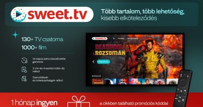 Több mint 1000 film és több mint 130 TV-csatorna: a SWEET.TV streamingszolgáltatás