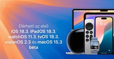 Elérhető az első iOS 18.3, iPadOS 18.3, watchOS 11.3, tvOS 18.3, visionOS 2.3 és macOS 15.3 béta