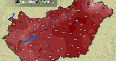 Tegnap közel 10 fokkal volt melegebb a sokéves átlagnál