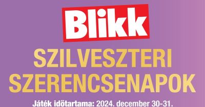 Szilveszterre is meghozza a szerencséjét a Blikk - két napig tart a játék, de 1,5 milliót vihetnek olvasóink!