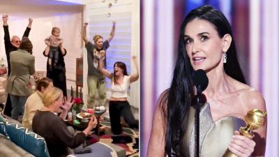 Így örült Demi Moore családja a Golden Globe-díjnak + videó