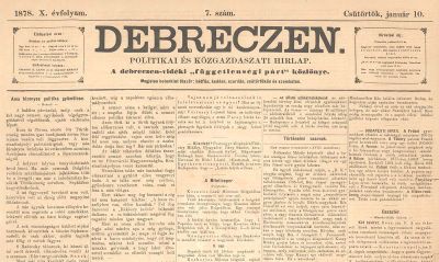 Nem volt Szegednek független újságja, a Debreczen írta meg, hogy korrupcióellenes mozgalom indult ott