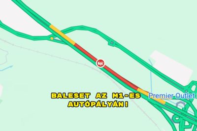Szalagkorlátnak ütközött egy autó az M1-esen Budaörsnél